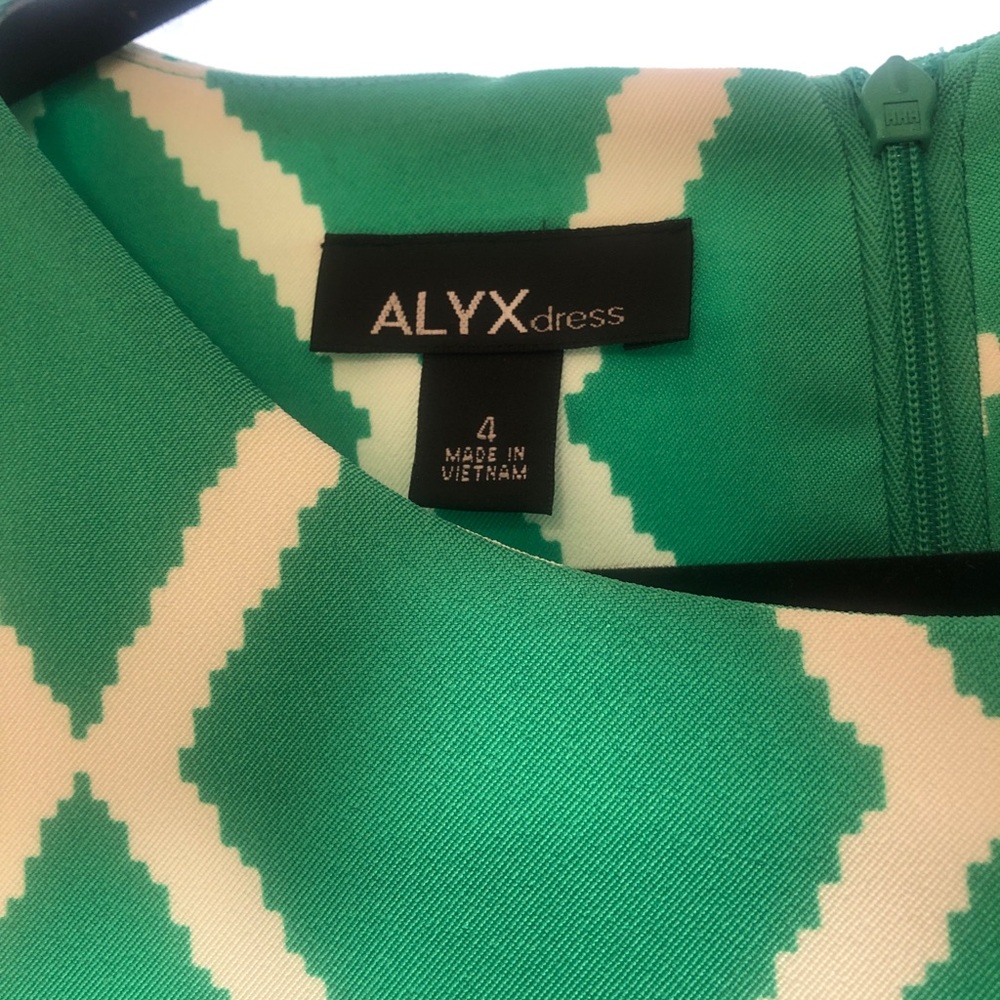 Alyx Green Geometric Midi Sheath Dress Size 4 - Picture 10 of 16